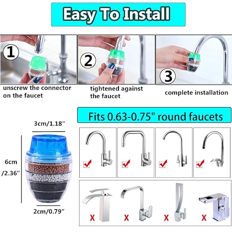 Kitchen Faucet Water Filter – 6-Layer Tap Water Purifier for Cleaner, Fresher Water