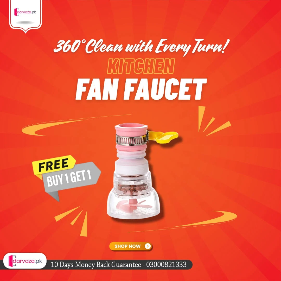 Buy 1 Get 1 Free Offer Imported Fan Faucet With Clip 360 Adjustable Flexible Kitchen Faucet Tap Water Filter
