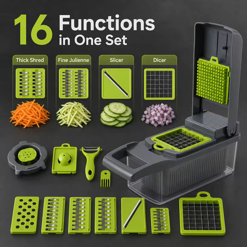 16-in-1 Vegetable Chopper β Slice, Dice & Julienne