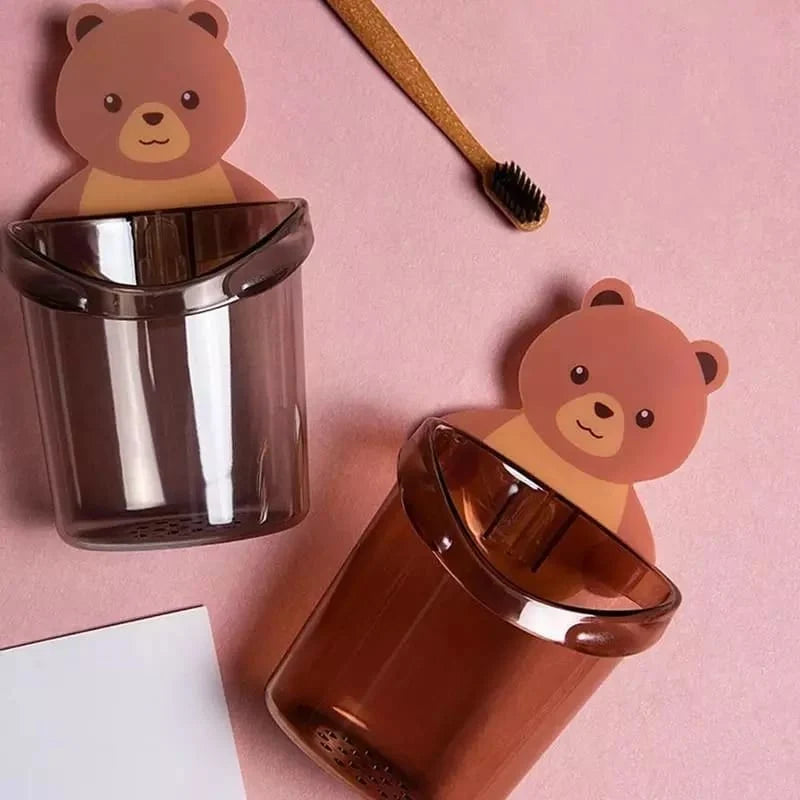 Cute Bear Toothbrush Holder Storage Rack Bathroom