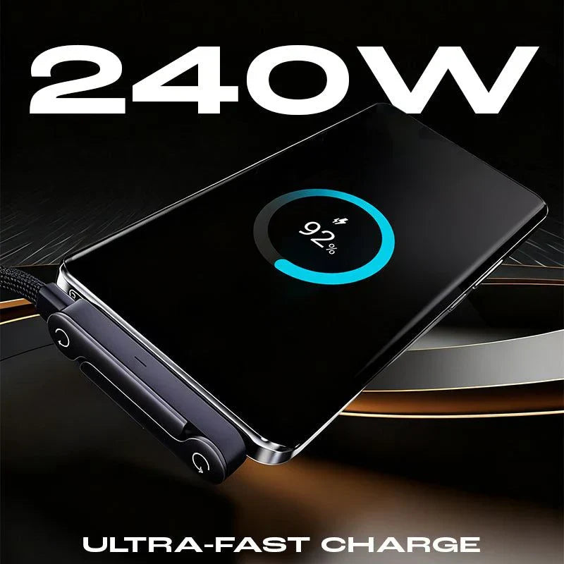 2-in-1 Fast Charging Cable with Phone Stand