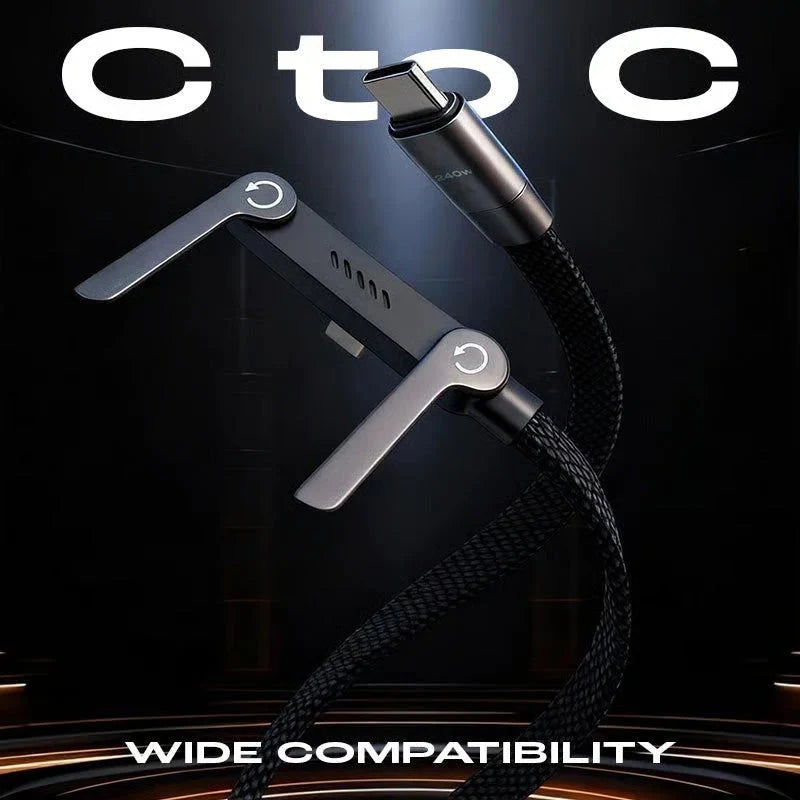 2-in-1 Fast Charging Cable with Phone Stand