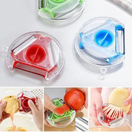 Pack of 3 Stainless Steel 3-in-1 Vegetable & Fruit Peelers