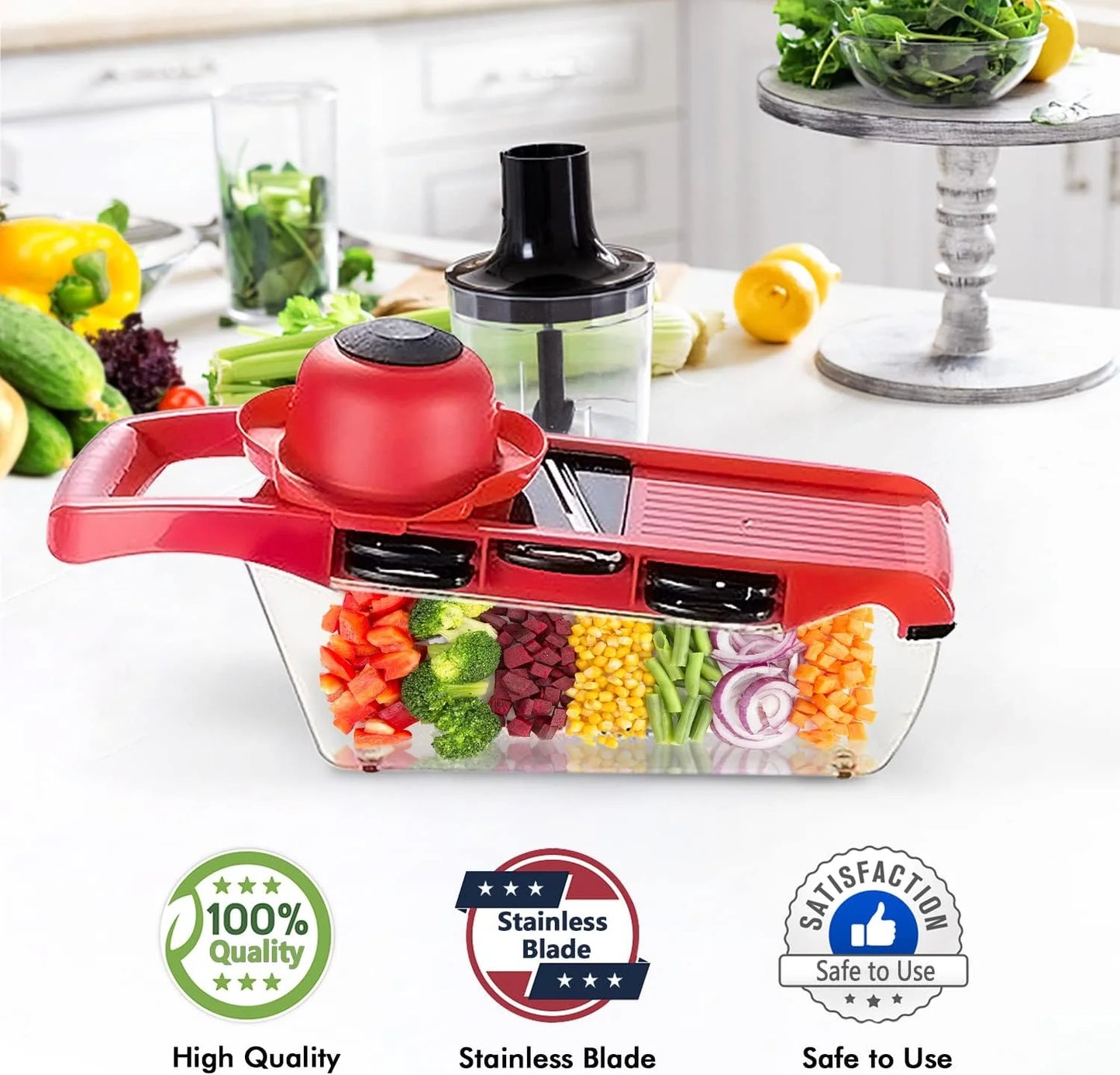 10-in-1 Vegetable & Fruit Chopper with Container & Peeler