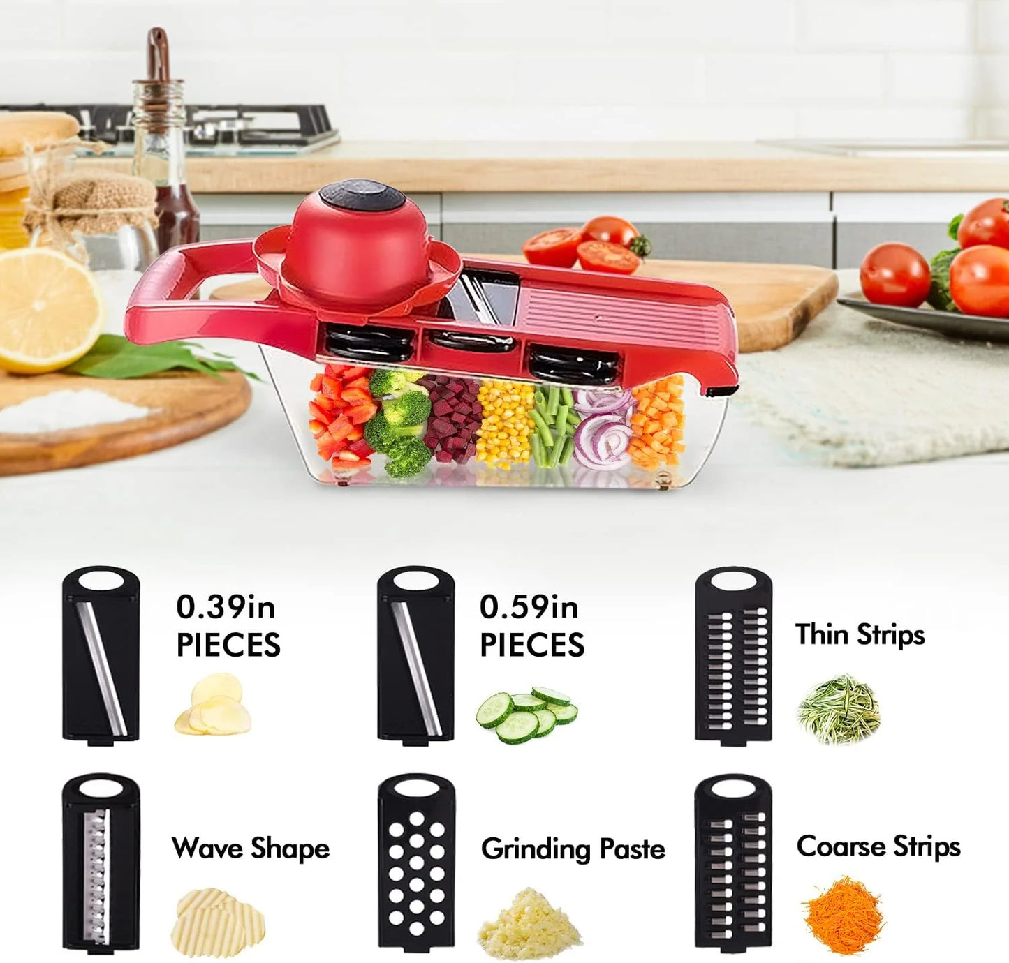 10-in-1 Vegetable & Fruit Chopper with Container & Peeler