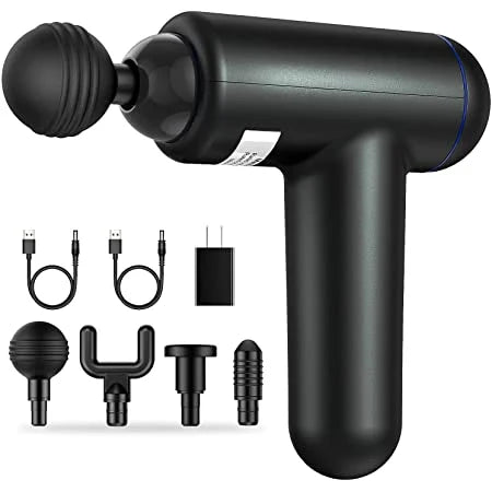 Deep Tissue Percussion Muscle Massage Gun, USB Rechargeable Handheld Electric Massager