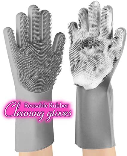 Dish washing Gloves with Scrubber ( Pack of 2)