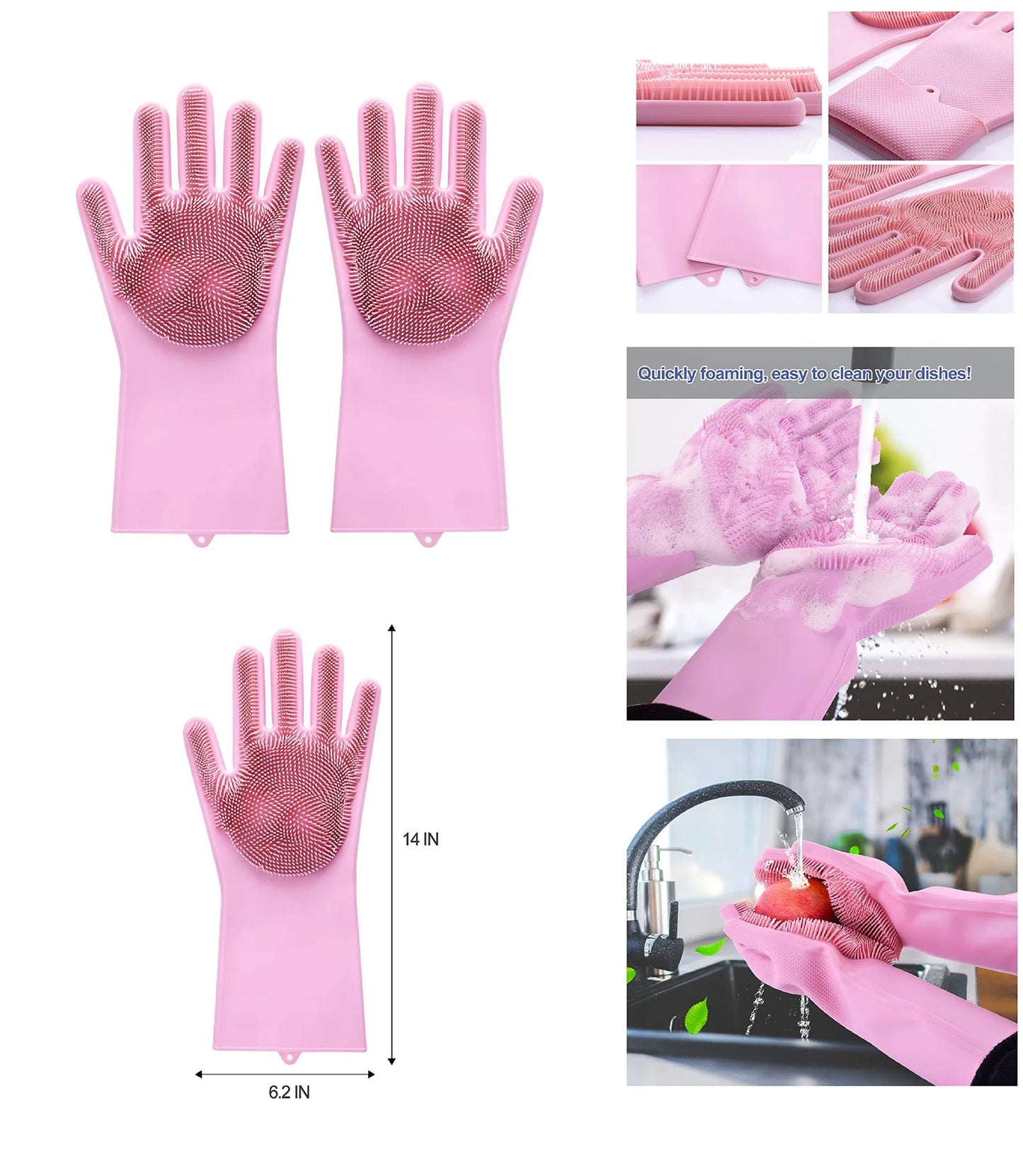 Dish washing Gloves with Scrubber ( Pack of 2)