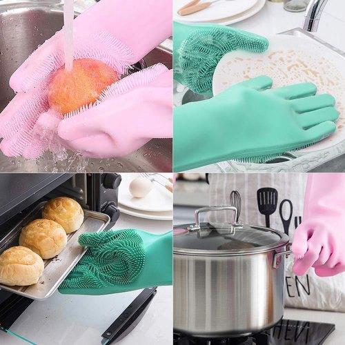 Dish washing Gloves with Scrubber ( Pack of 2)