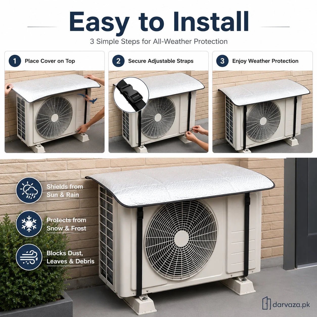AC Outdoor Cover – Heat Insulation & Dust Protector