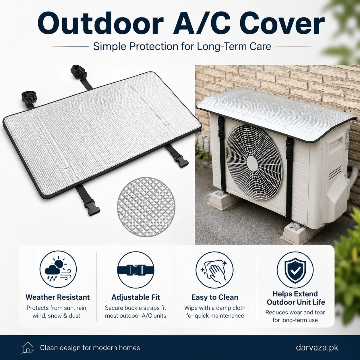 AC Outdoor Cover – Heat Insulation & Dust Protector