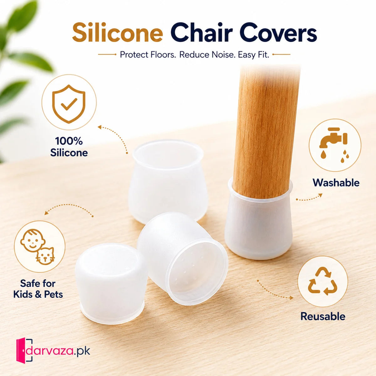 Anti Slip Silicone Chair Covers 38 Pcs