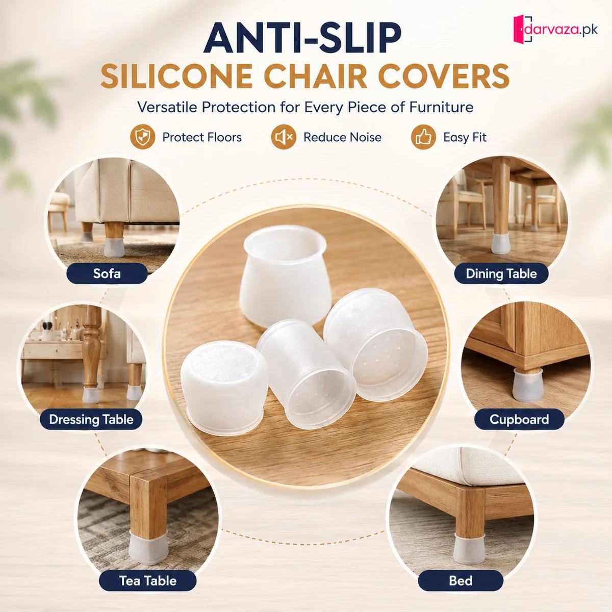 Anti Slip Silicone Chair Covers 38 Pcs