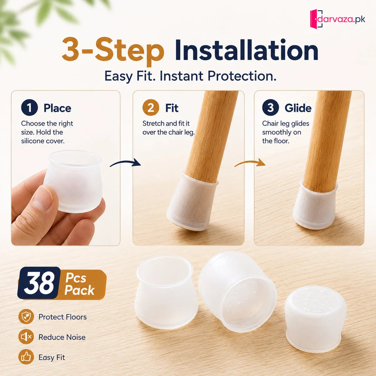 Anti Slip Silicone Chair Covers 38 Pcs