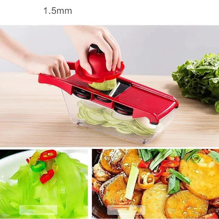 10-in-1 Vegetable & Fruit Chopper with Container & Peeler