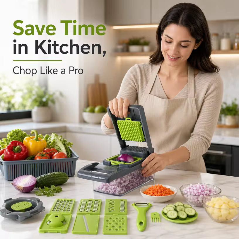 16-in-1 Vegetable Chopper – Slice, Dice & Julienne