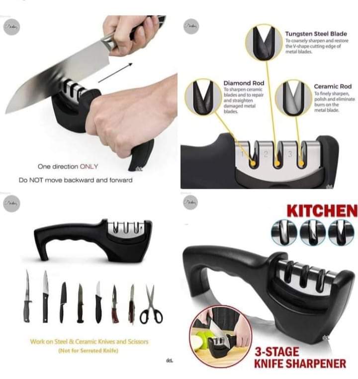 3 in 1 Professional Knife Sharpener, 3 Stage Knife Sharpner Original Premium Polish Blades Slip Resistance