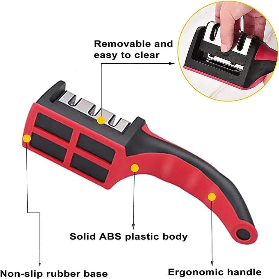 3 in 1 Professional Knife Sharpener, 3 Stage Knife Sharpner Original Premium Polish Blades Slip Resistance