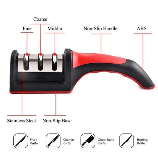 3 in 1 Professional Knife Sharpener, 3 Stage Knife Sharpner Original Premium Polish Blades Slip Resistance