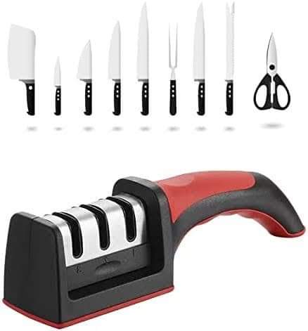 3 in 1 Professional Knife Sharpener, 3 Stage Knife Sharpner Original Premium Polish Blades Slip Resistance