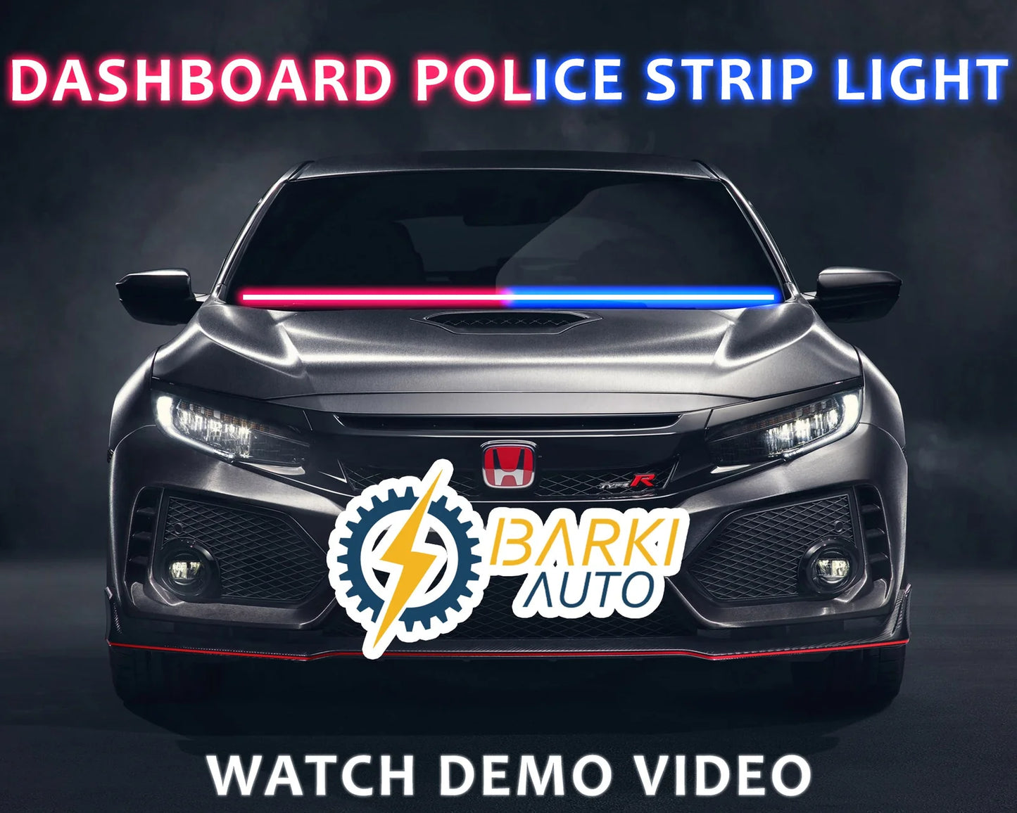 Car Dashboard Police Strip Light Red and Blue Flexible