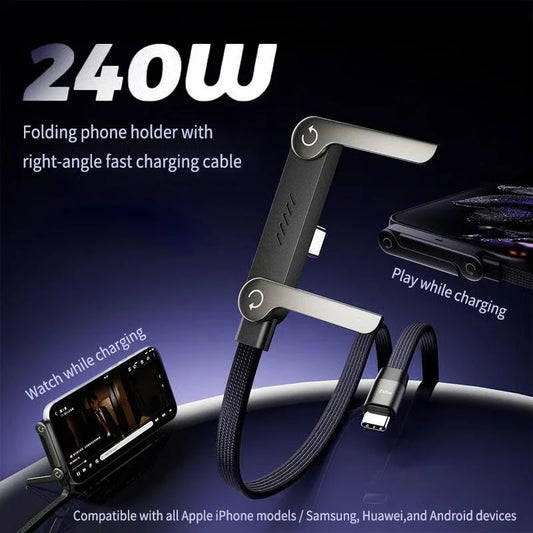 2-in-1 Fast Charging Cable with Phone Stand