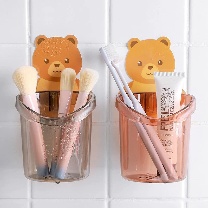 Cute Bear Toothbrush Holder Storage Rack Bathroom